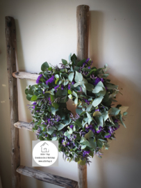 DIY krans paars eucalyptus/limonium
