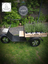 Metalen decoratie motorfiets met bak