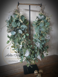 DIY Gebonden groen ketting op frame