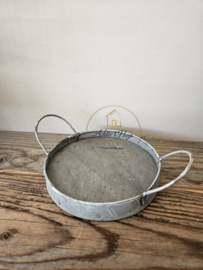Dienblad rond zink met oren klein
