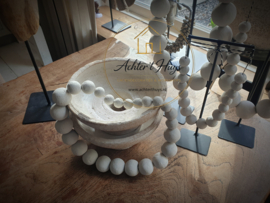 Metalen ketting houder standaard zwart, middel, brede voet