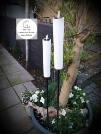 Solar fakkel kaars wit