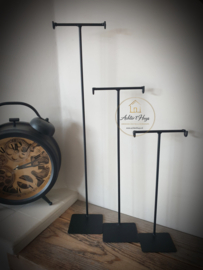 Metalen ketting houder standaard zwart, middel, brede voet
