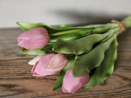 Real touch tulpen roze 5 stelen
