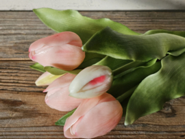 Real touch tulpen lichtroze 5 stelen