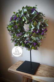 DIY krans paars eucalyptus/limonium