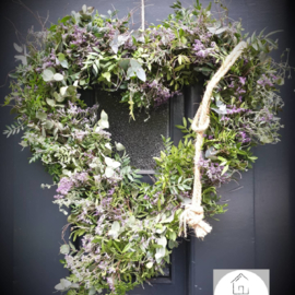 DIY pakket hart frame met limonium
