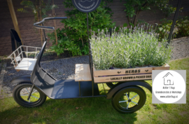 Metalen decoratie motorfiets met bak