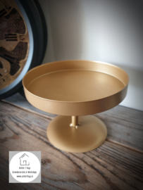 Metalen decoratie tray - cake stand 14 cm etagere goud