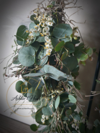 DIY Gebonden groen ketting op frame