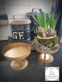 Metalen decoratie tray - cake stand 14 cm etagere goud