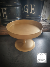 Metalen decoratie tray - cake stand 14 cm etagere goud