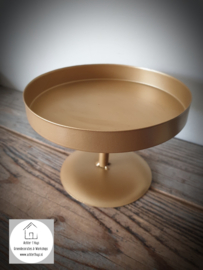 Metalen decoratie tray - cake stand 14 cm etagere goud