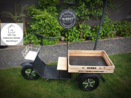 Metalen decoratie motorfiets met bak