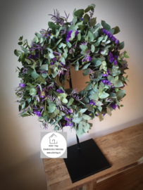 DIY krans paars eucalyptus/limonium