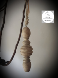 Houten decoratie hanger groot "kegel"