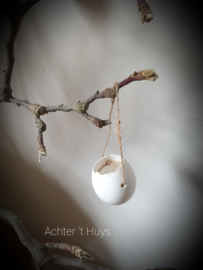 Kippen ei wit open met touw 12 stuks