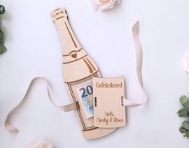 Champagne fles - geld als cadeau