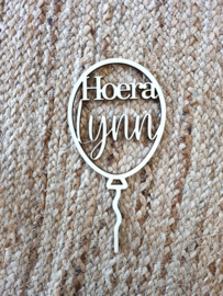 Caketopper - ballon met naam