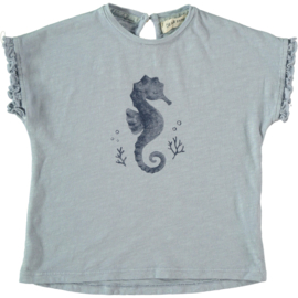 Dear Mini t-shirt Seahorse, celest