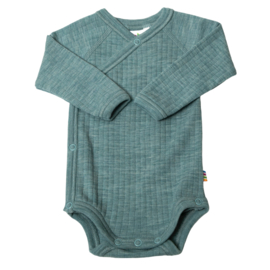 Joha wollen overslag romper aqua melange