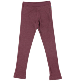 Joha wol/zijde legging rib aubergine