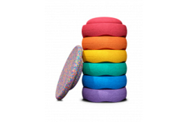 Stapelstein set regenboog klein met confetti board