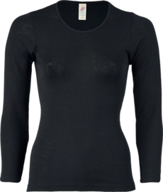 Engel Natur wol/zijde dames longsleeve zwart