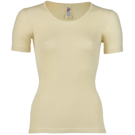 Engel Natur wol/zijde dames shirt korte mouw naturel