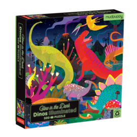 Mudpuppy glow in the dark puzzel Dino's - 500 st