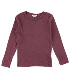 Joha wol/zijde longsleeve rib aubergine