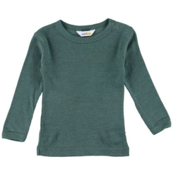 Joha wol/zijde longsleeve rib  groen