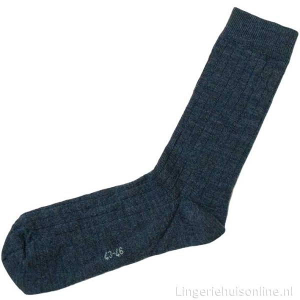 Joha dunne wollen sokken blauw
