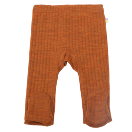 Joha wollen legging met voetjes rusty orange