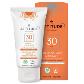 Attitude  100% minerale zonnebrandcrème SPF 30, orange blossom, 150g