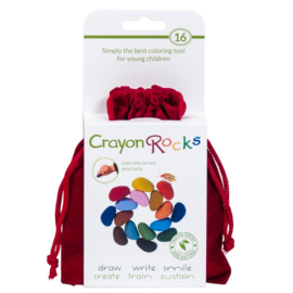 Crayon Rocks 16 stuks - rood  fluwelen zakje