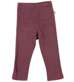 Joha wol/zijde legging rib aubergine