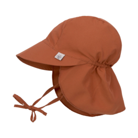 Lässig sun protection zonnehoedje met flap Rust