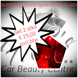 SUPERFELLE Led inbouwspots rood 10-30v