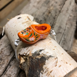 Armbandje + klompje 3,5 cm - Oranje Molen