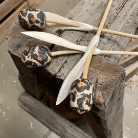 Houten Tulp 34 cm - Panter print