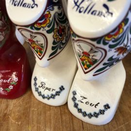 Klompstaander 6,5 cm - Peper & Zout - Wit Polychrome