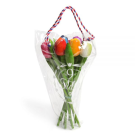 Houten Tulpen 34 cm - Bouquet assorti