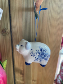 Varken Kerstornament Delftsblauw