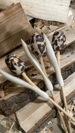 Houten Tulp 34 cm - Panter print