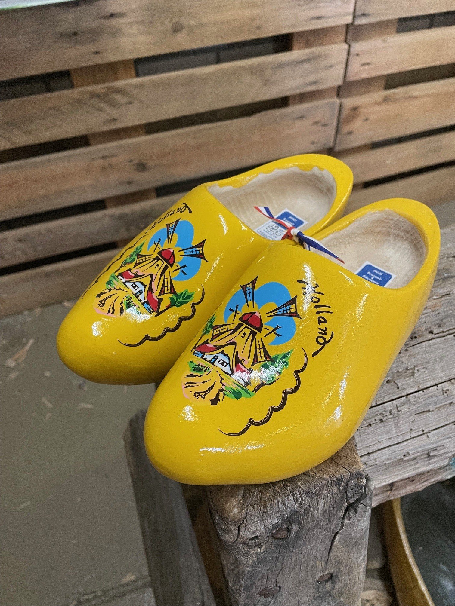Houten Klompen - Geel Molenlandschap