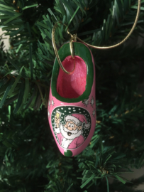 Kerstklompje 6,5 cm Roze Groen