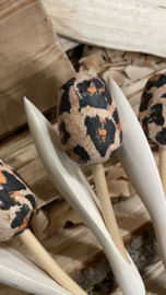 Houten Tulp 34 cm - Panter print