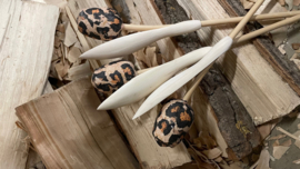 Houten Tulp 34 cm - Panter print