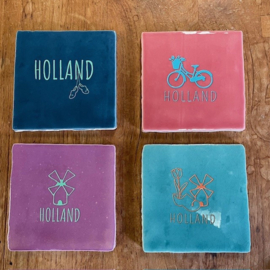 Tegel licht Blauw - Holland  klomp, molen tulp